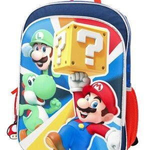 Nintendo Kids Backpack 17”- Blue, Red, and Green W
